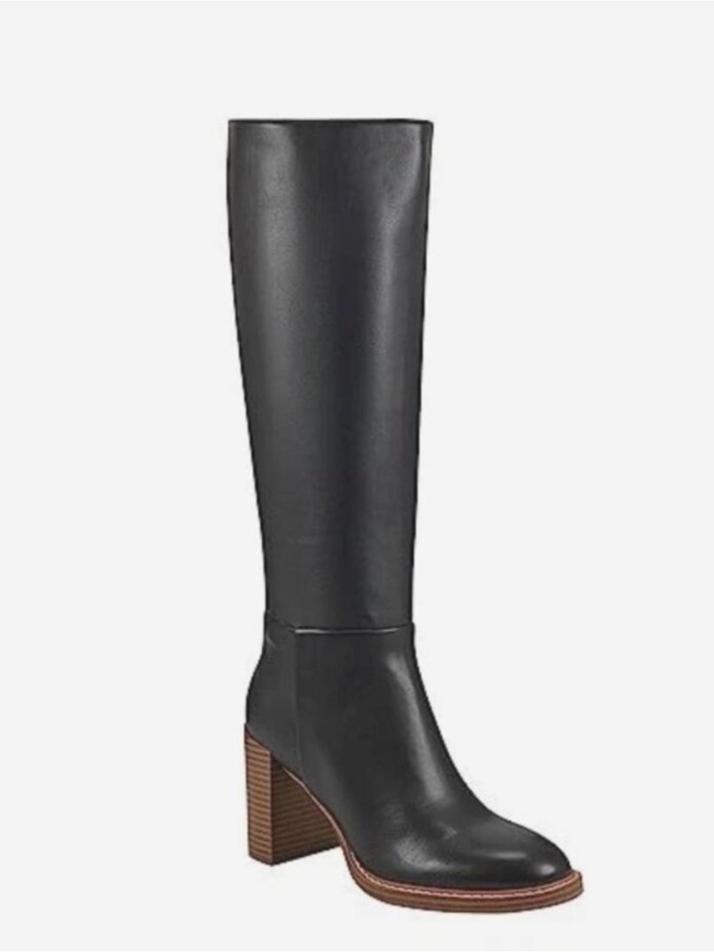 Marc Fisher Women's Black Gabey2 Leather Knee High Boots Size 8.5 M Block Heel - Picture 2 of 11